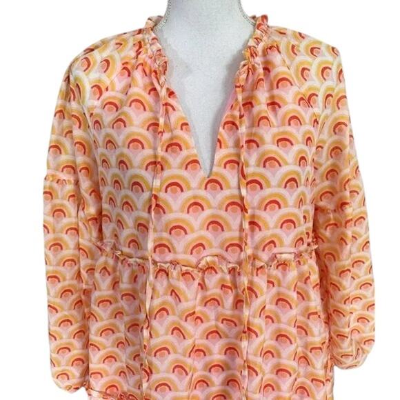 J. Marie The Summer  Orange Tiered  Dress Size Medium - Picture 3 of 9